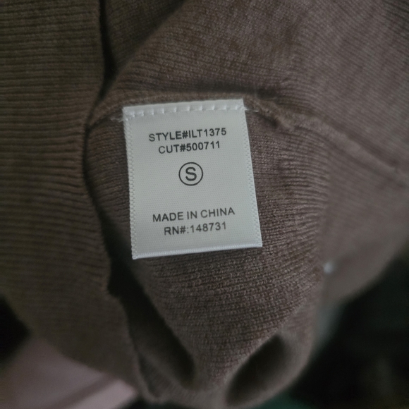 Lalavon Puff Statement Sleeve Sweater Brown Fall Chic Knit Top New Size Small - Picture 4 of 5